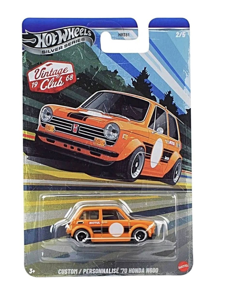 Figura hot wheels vintage club 1968 custom 70 honda n600 estándar mattel