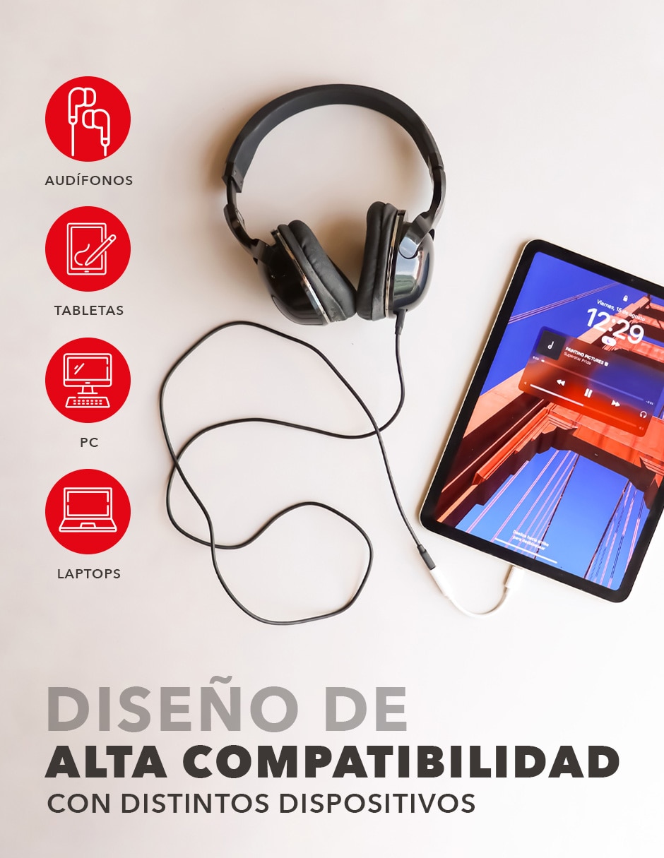Cable usb mini c solidex a tipo auxiliar 3.5 mm de 1 m