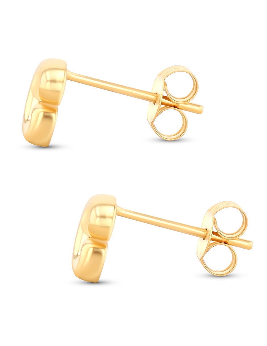 Aretes cortos de Letra G de oro rosa 10 K con acabado brillante Aretes cortos de Letra G de oro rosa 10 K con acabado brillante