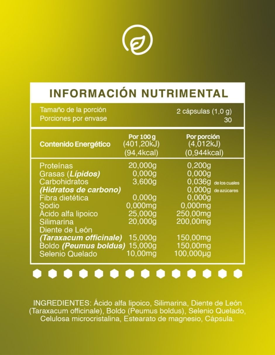Dexliv ácido alfa lipoico bdm life 120 cápsulas apoyo hepático y antioxidante bdm lab con glutation y ácido alfa lipoico  de