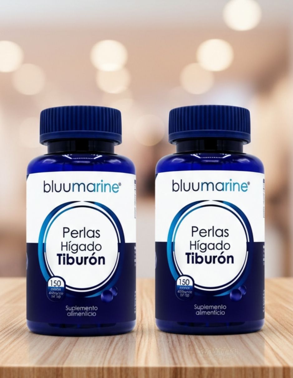 Dúo Perlas Higado de tiburón Bluumarine Suplemento Alimenticio 300 cápsulas 2