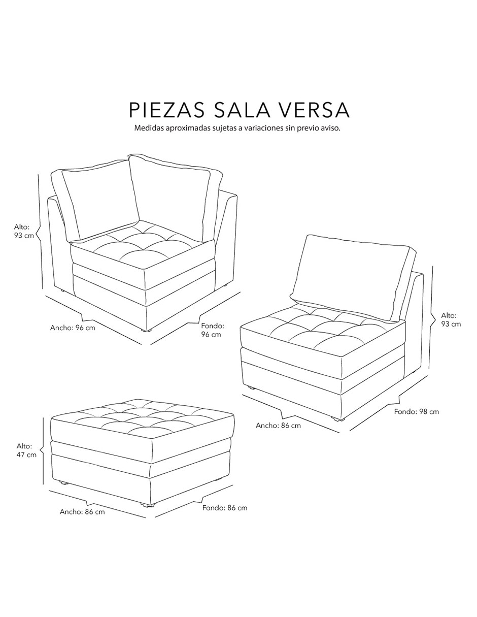 SALA MODULAR VERSA de Tela 2
