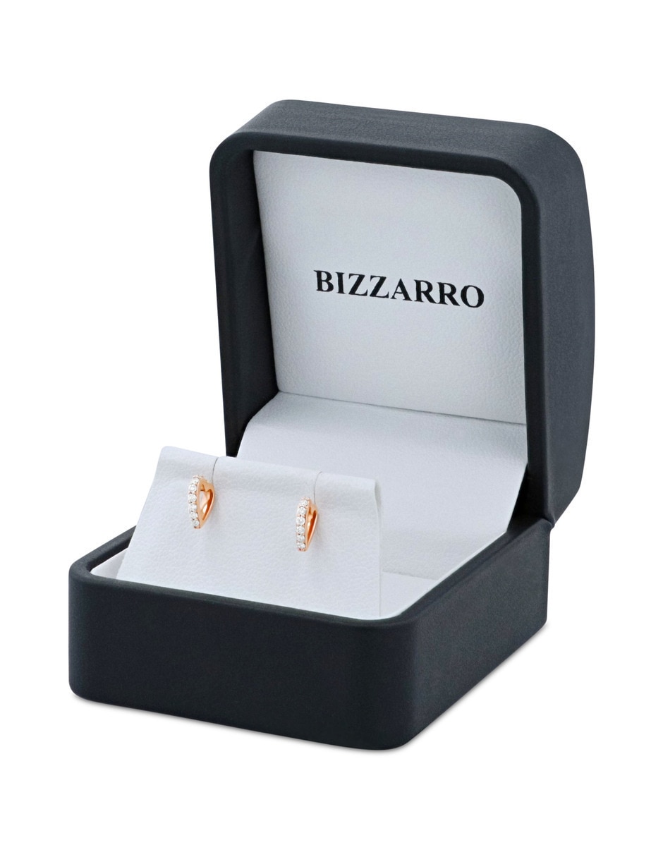 Corto de corazón joyerias bizzarro taza de oro rosa 14 k con acabado brillante diamante