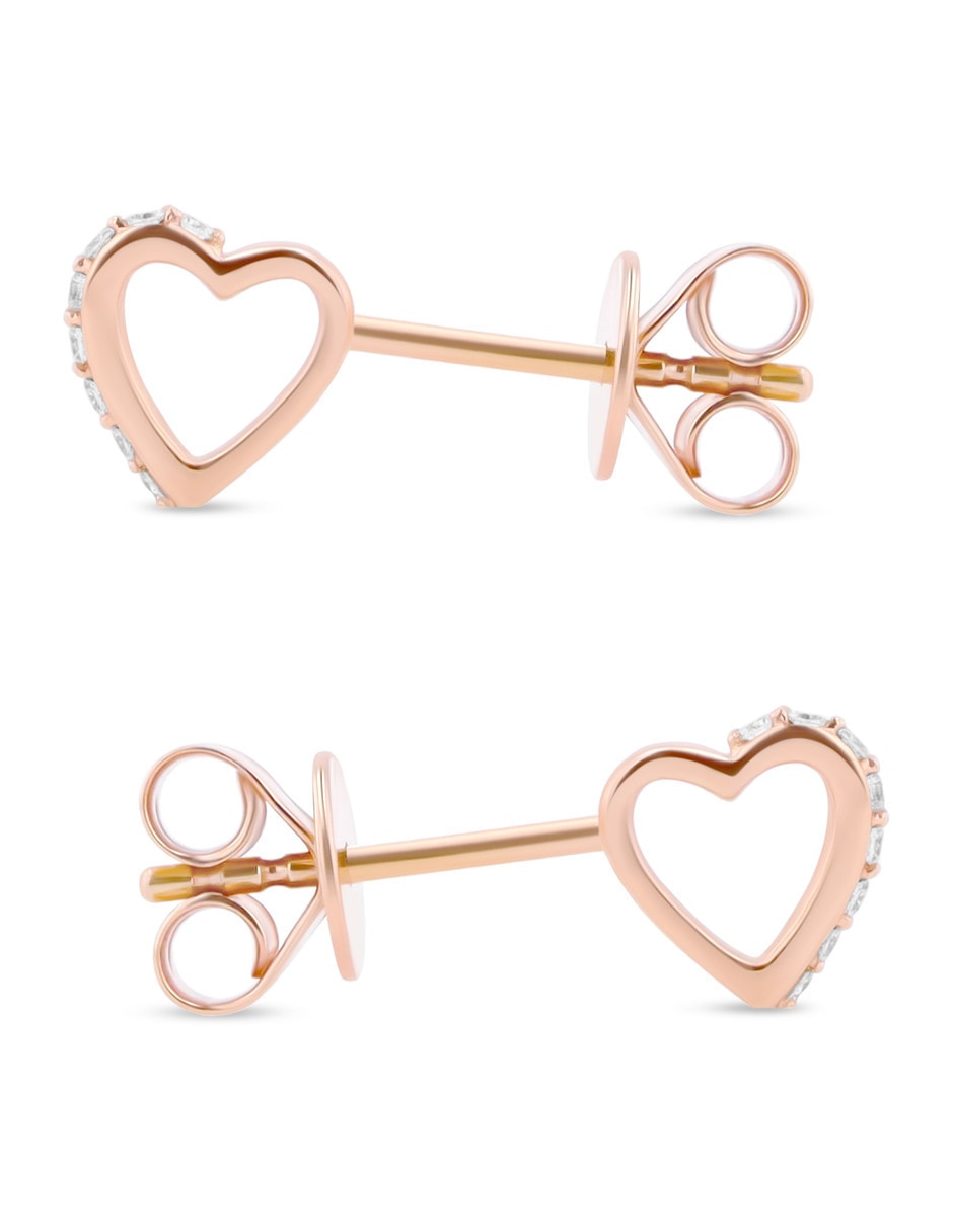 Corto de corazón joyerias bizzarro taza de oro rosa 14 k con acabado brillante diamante