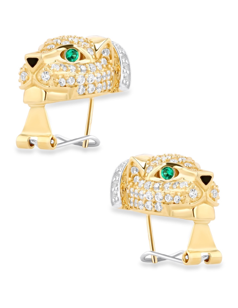 Aretes cortos Joyerías Bizarro de oro amarillo 14k con acabado brillante