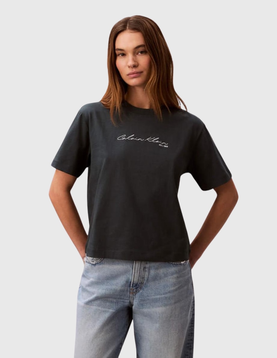 Playera manga Corta Sin colección cuello Redondo para mujer
