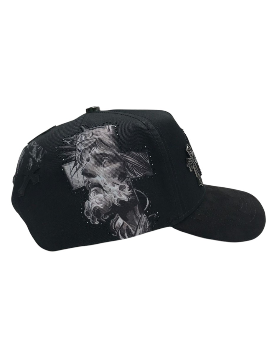 Gorra visera curva snapback casual Rico La cruz total black para hombre
