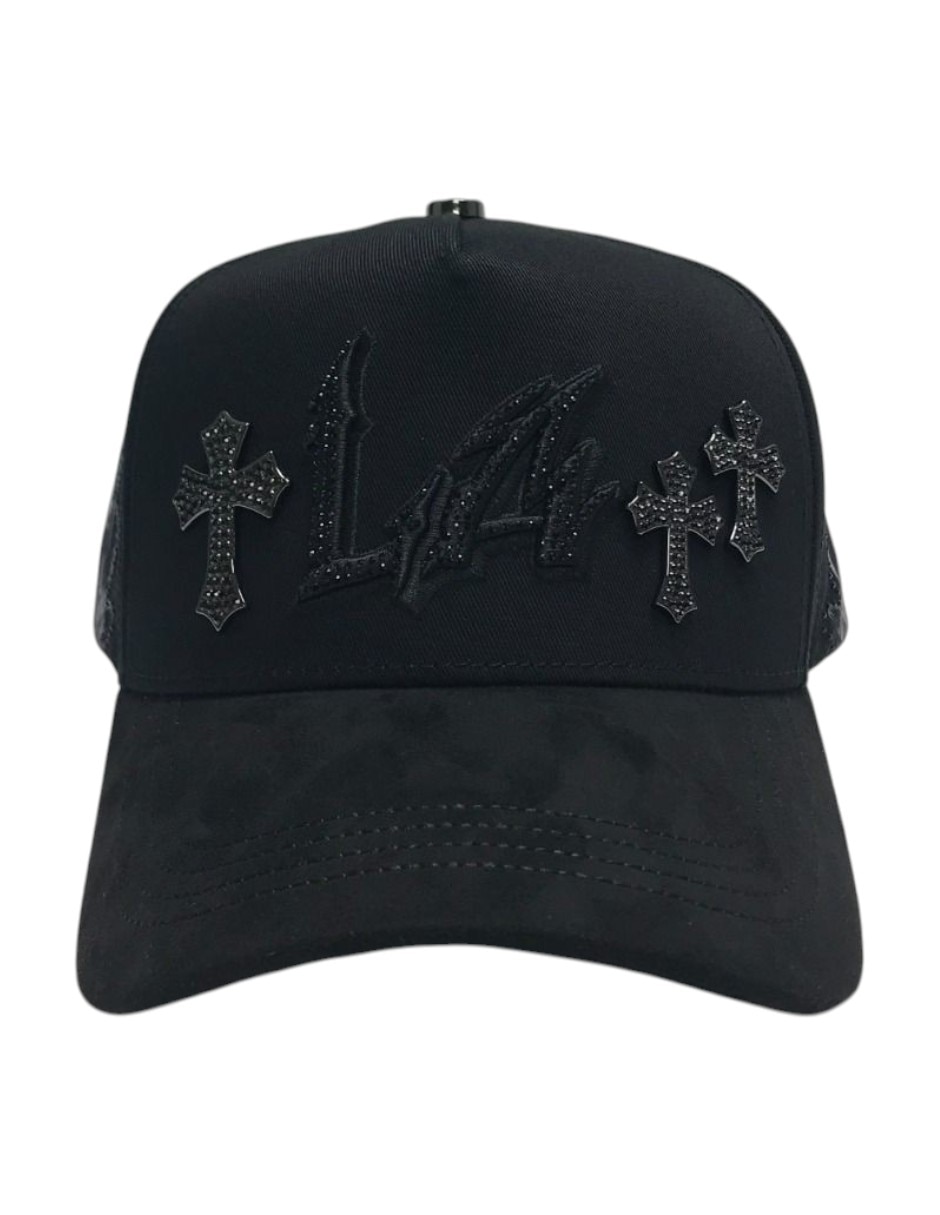 Gorra visera curva snapback casual La cruz total black para hombre