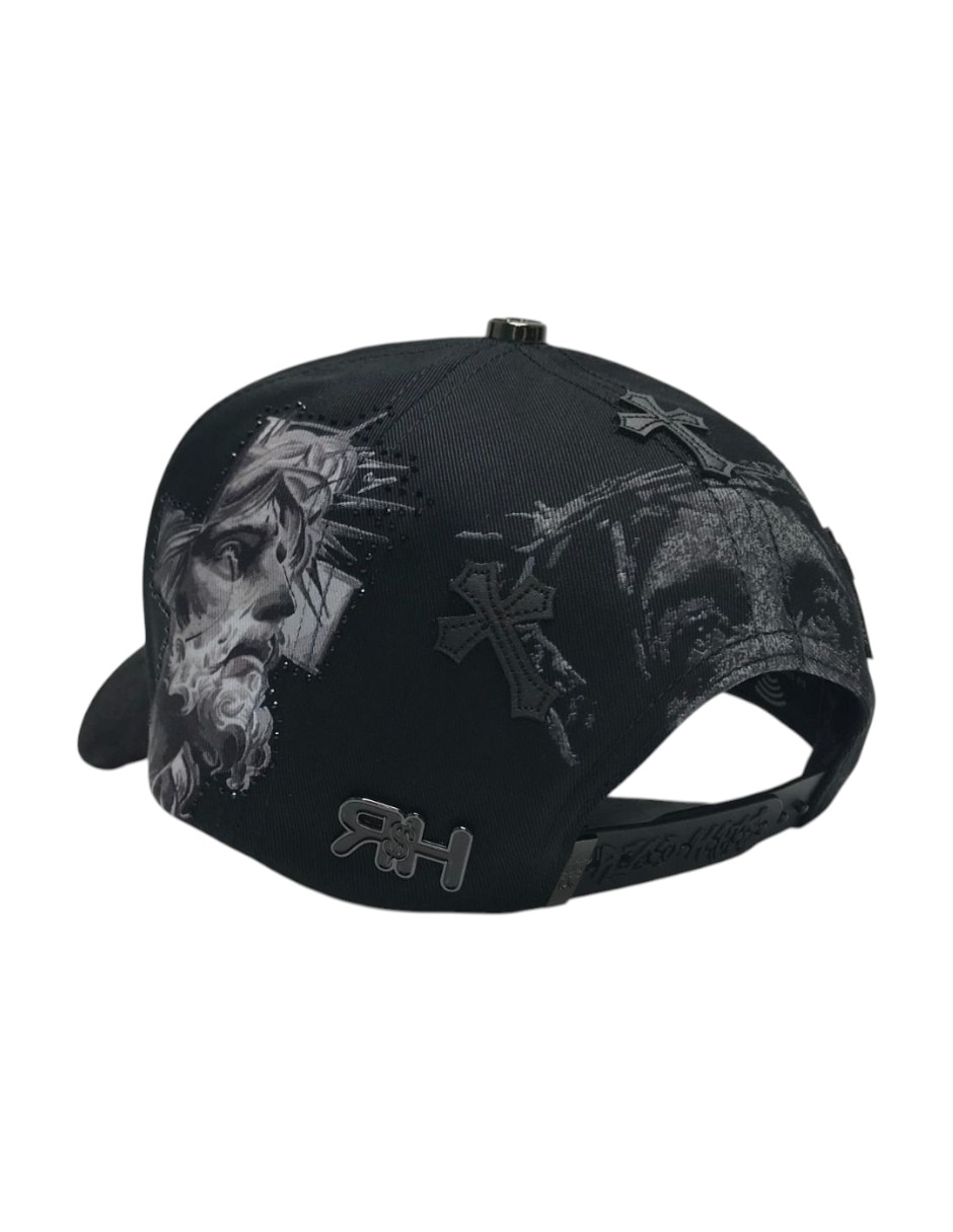 Gorra visera curva snapback casual Rico La cruz total black para hombre