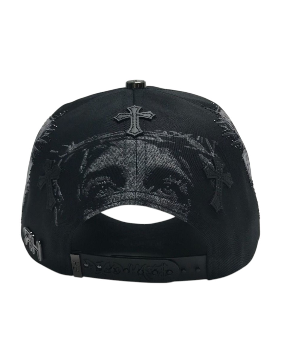 Gorra visera curva snapback casual Rico La cruz total black para hombre