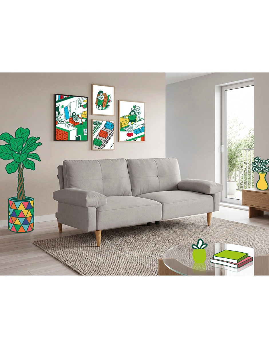 Sofa cama armable Yarvis con soft foam de lino 9