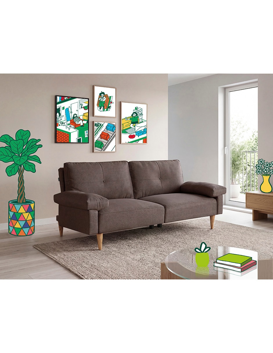 Sofa cama armable Yarvis con soft foam de lino 8