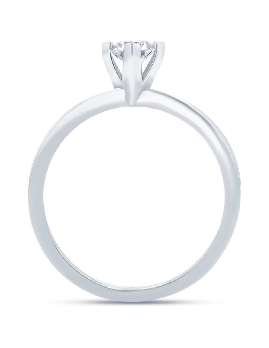 Solitario de oro blanco 14 k joyerías bizzarro taza diamante