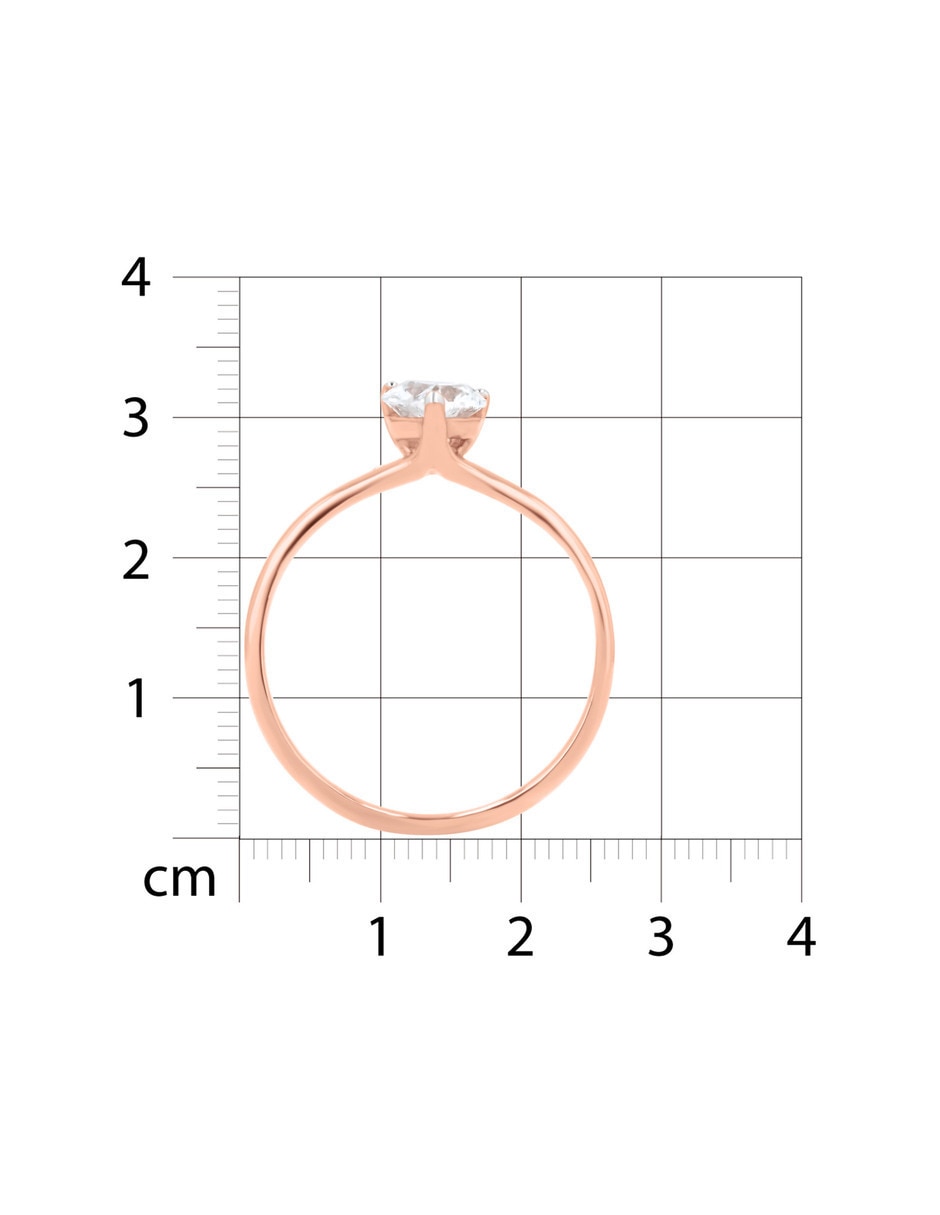 Solitario de oro rosa 14 K diamante 4
