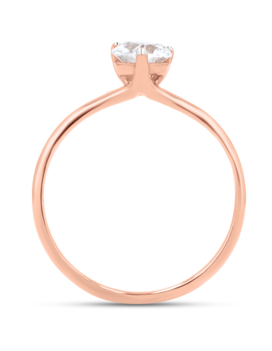 Solitario de oro rosa 14 K diamante 3