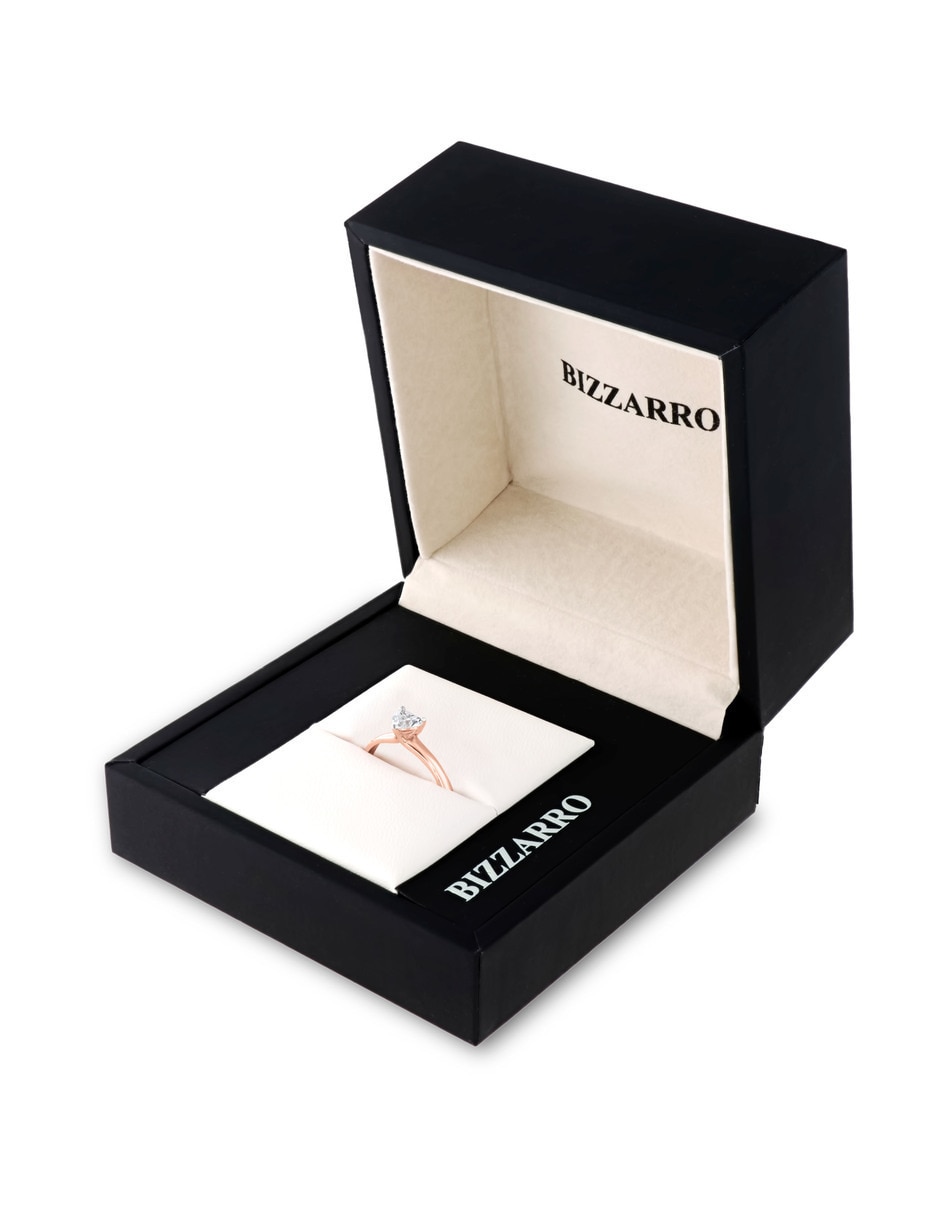 Solitario de oro rosa 14 K diamante 2