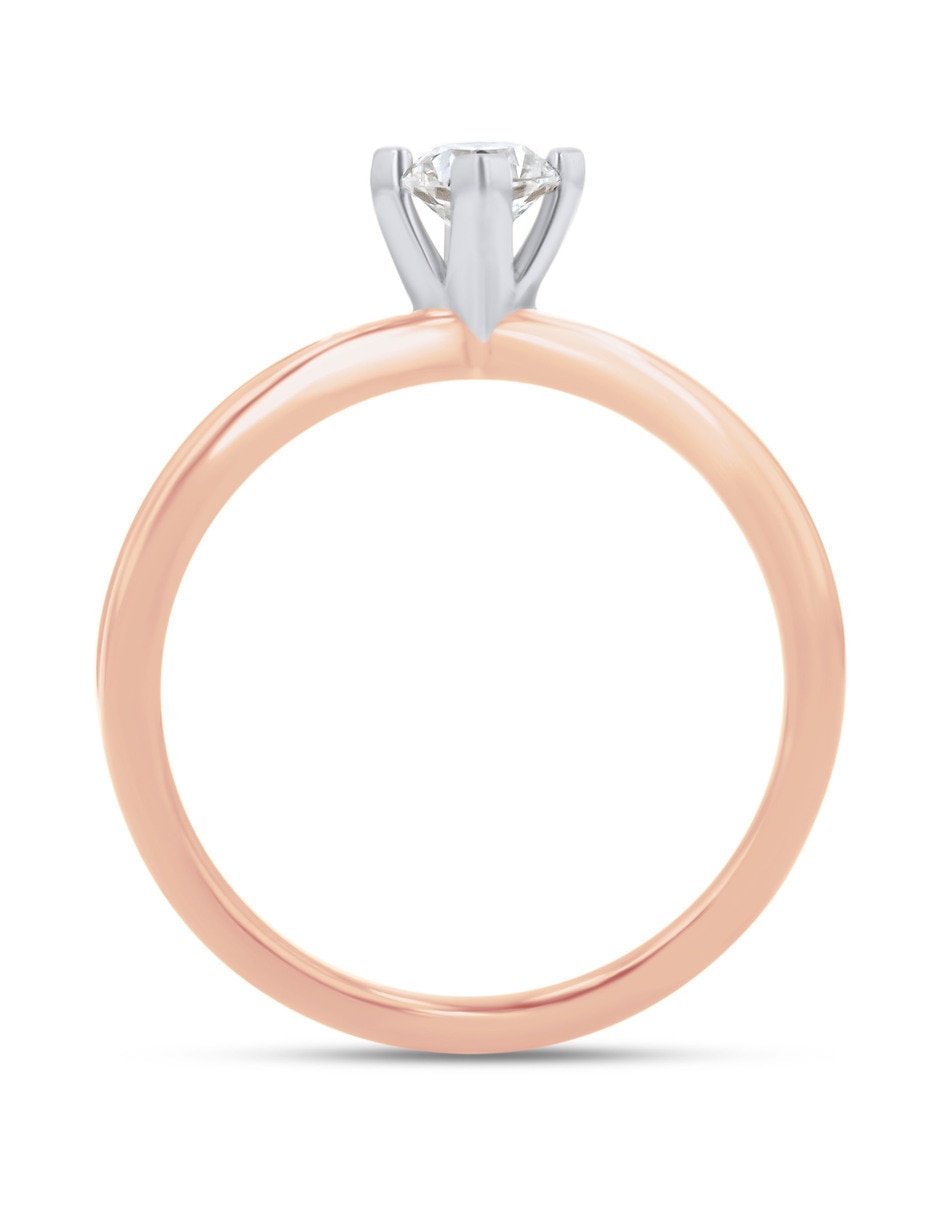 Solitario de oro blanco 14 k taza diamante 4