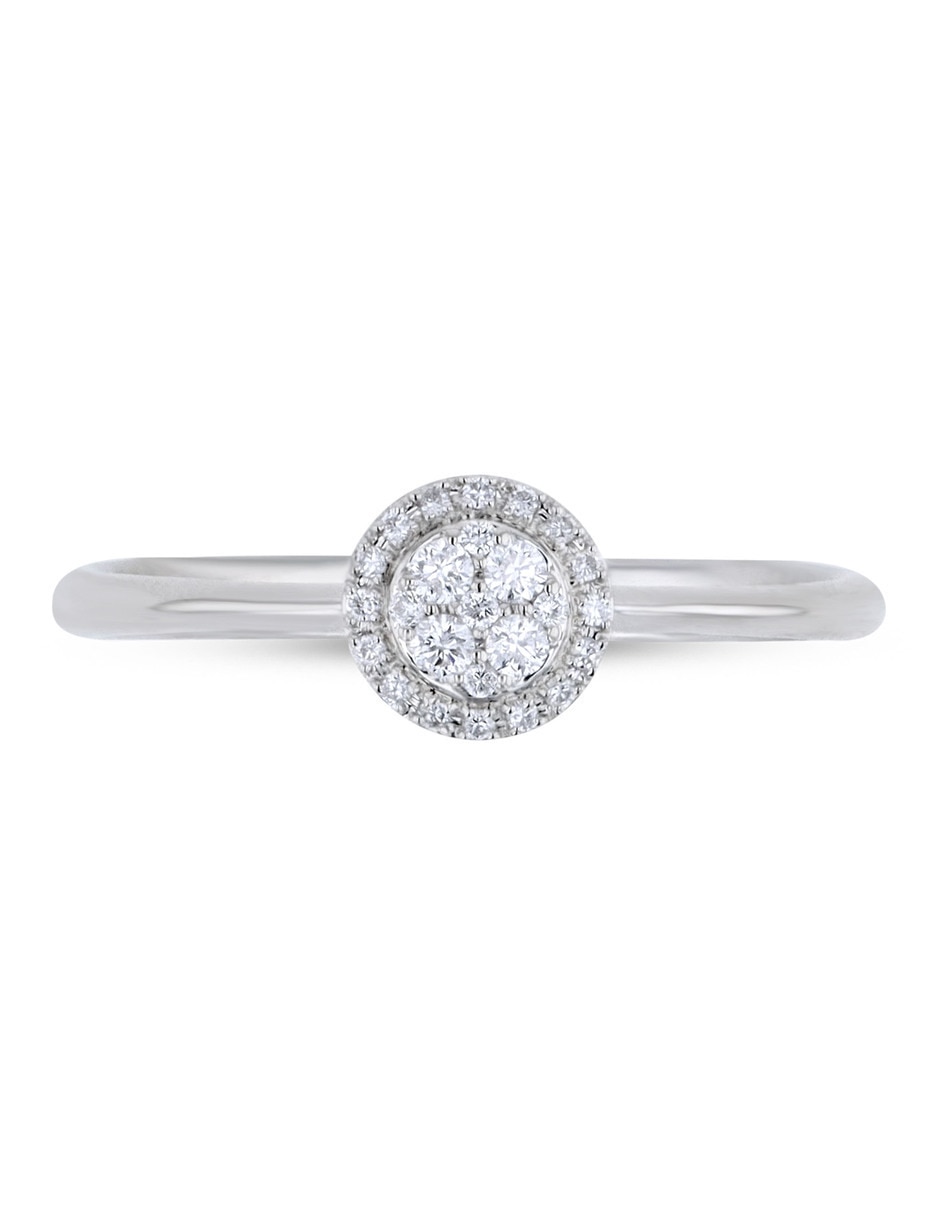 Solitario de oro blanco 14 k diamante 2