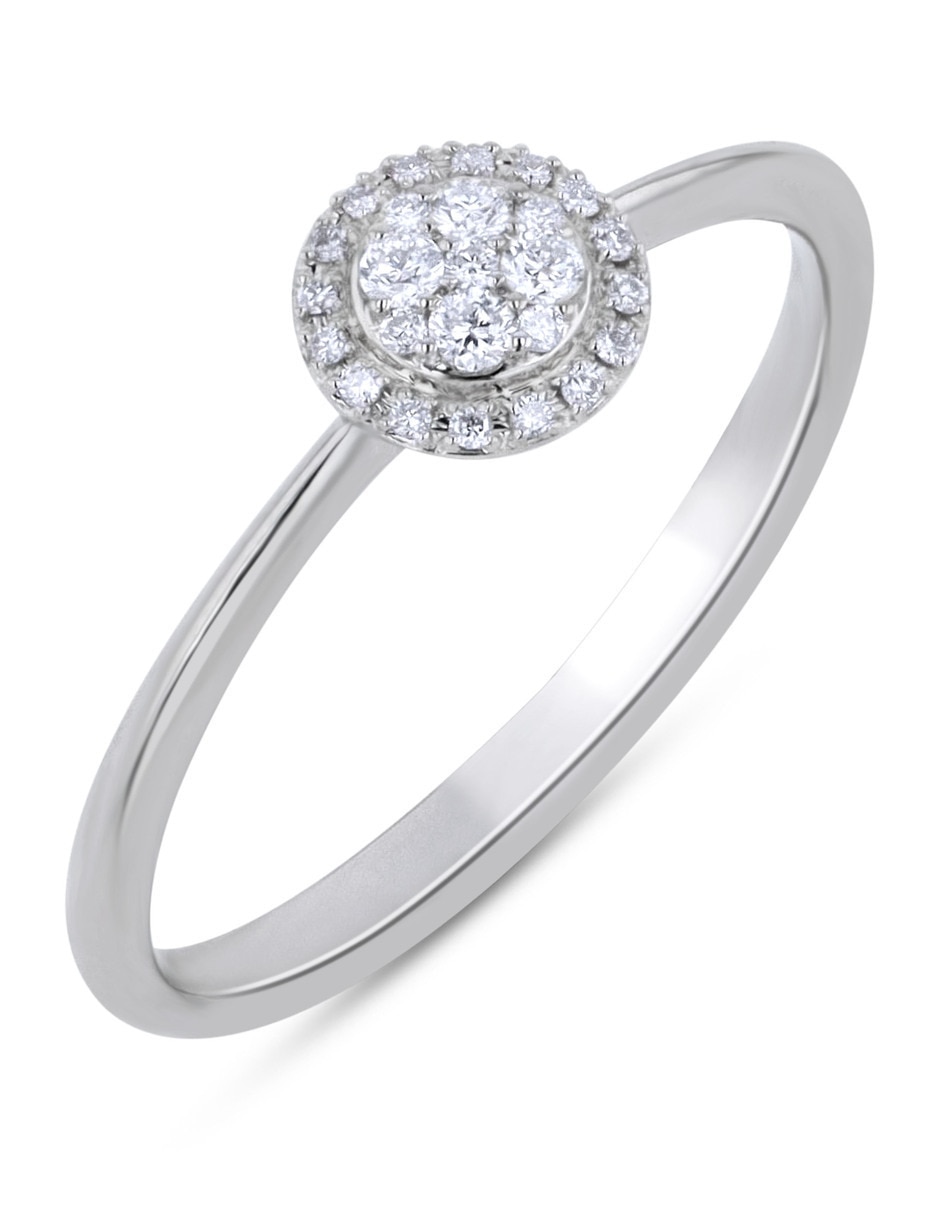 Solitario de oro blanco 14 k diamante 2