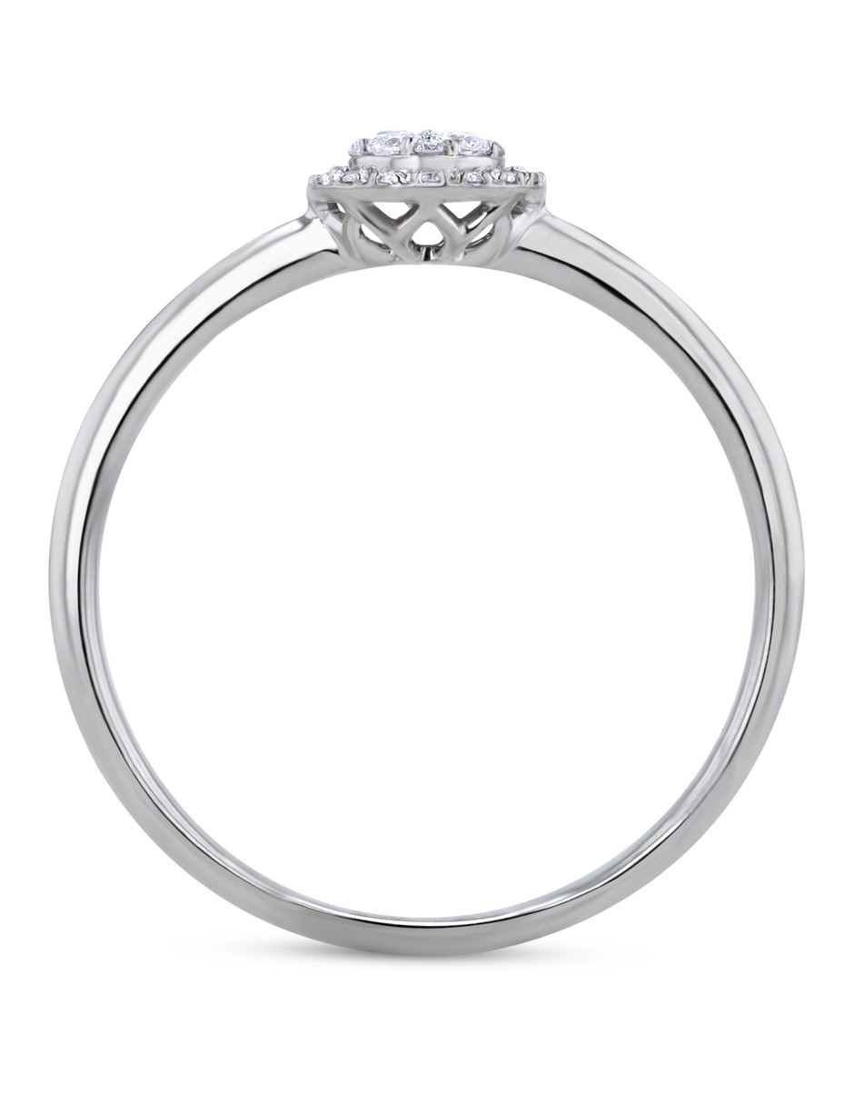 Solitario de oro blanco 14 k diamante 3