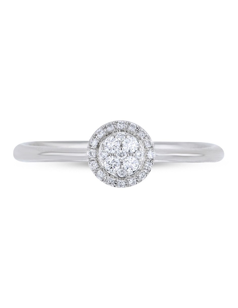 Solitario de oro blanco 14 k diamante 5