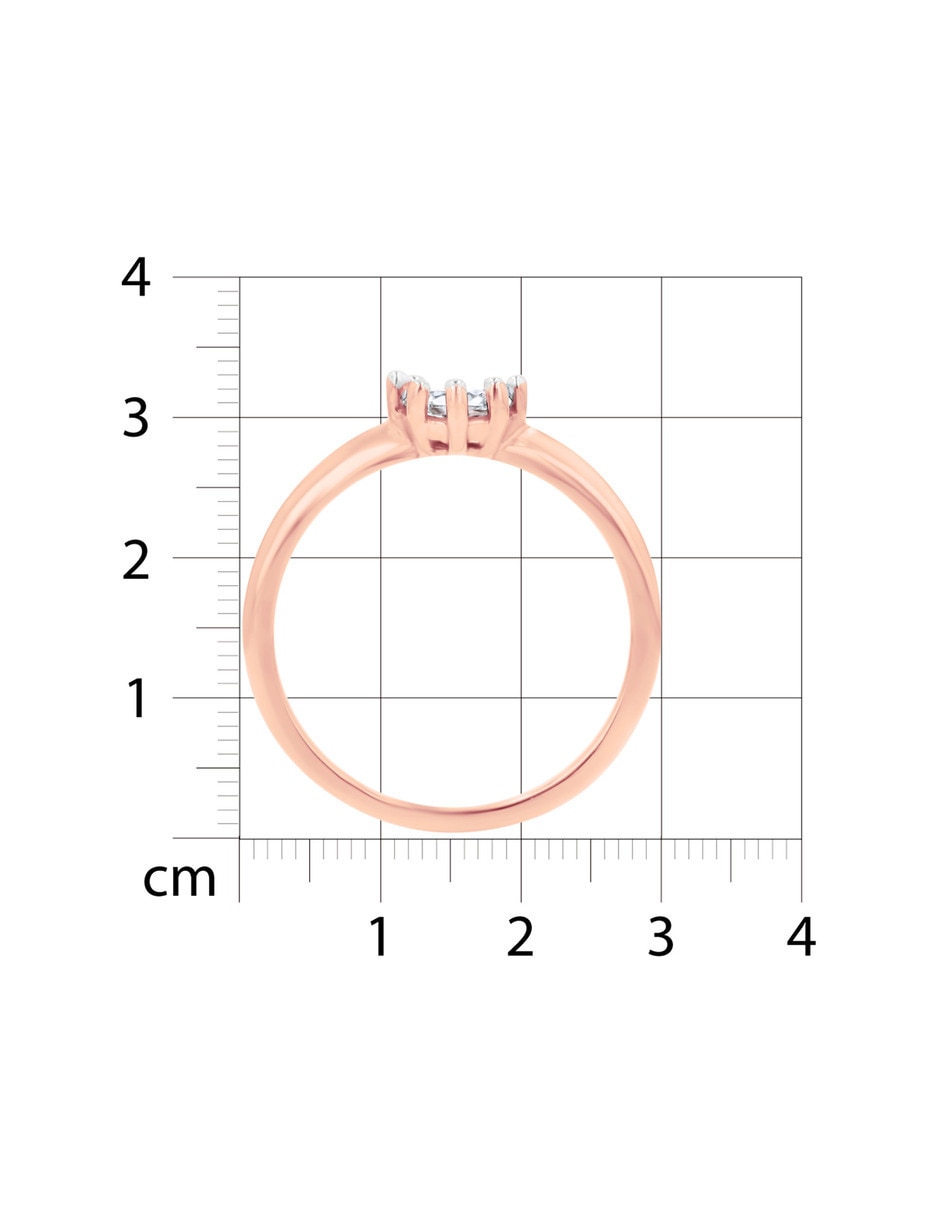 Solitario de oro rosa 14 k taza diamante 6