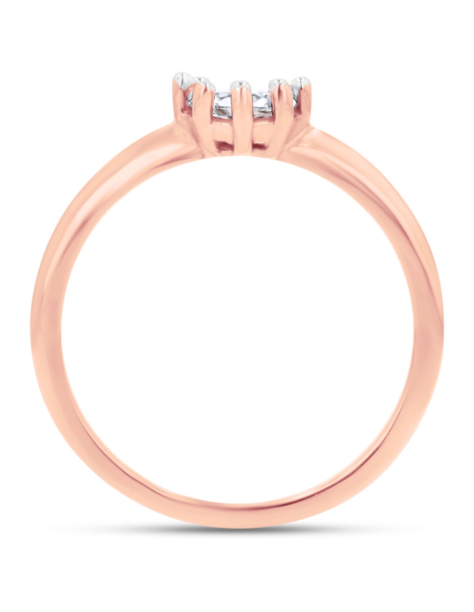 Solitario de oro rosa 14 k taza diamante 3