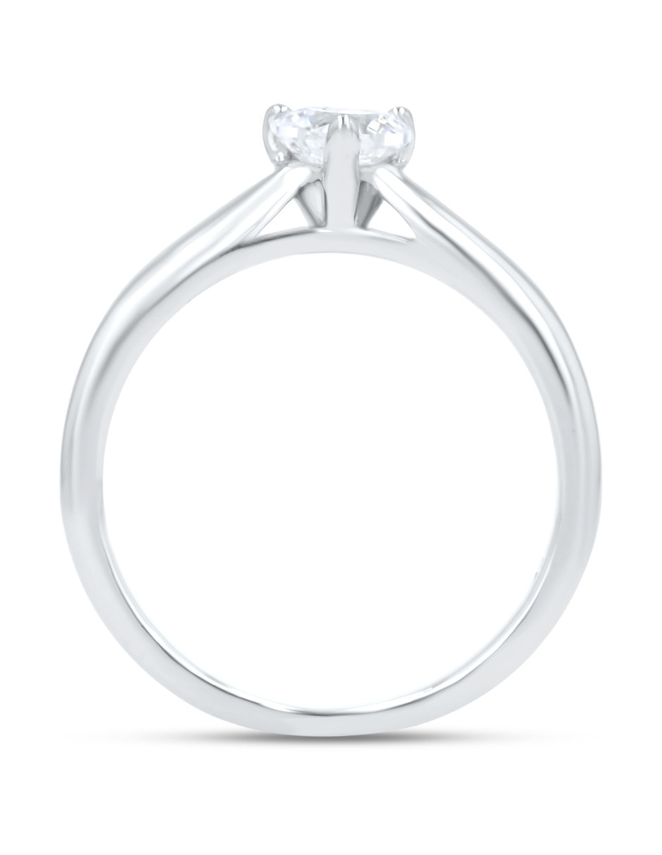 Solitario de oro blanco 14 k taza diamante 4