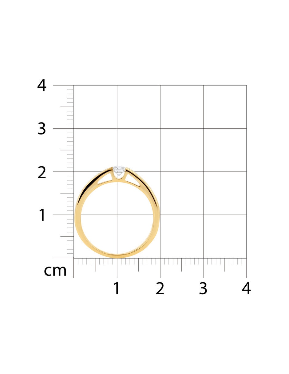 Solitario de oro amarillo 14 k joyerías bizzarro taza diamante