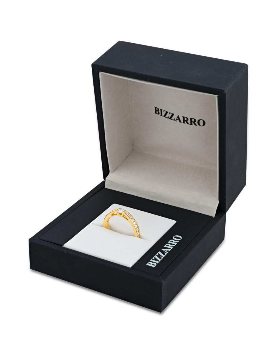 Solitario de oro amarillo 14 k joyerías bizzarro taza diamante