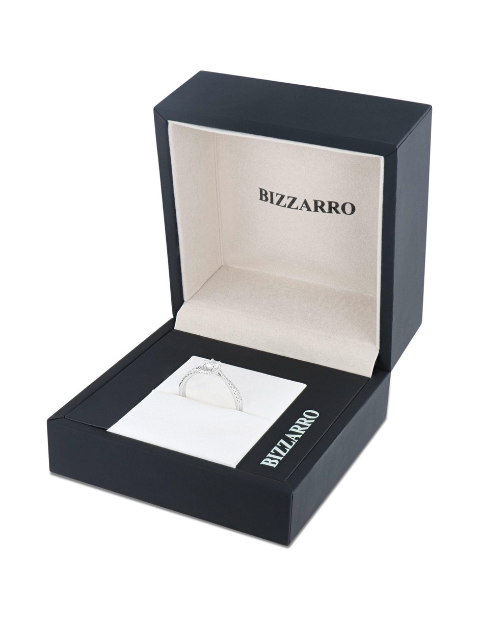 Solitario de oro blanco 14 k diamante 3