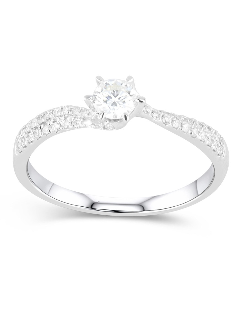 Solitario de oro blanco 14 k diamante Solitario de oro blanco 14 k diamante