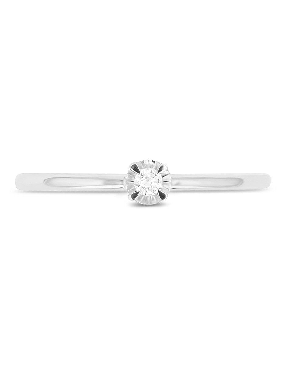 Solitario de Oro blanco 14 K Joyerías Bizzarro diamante