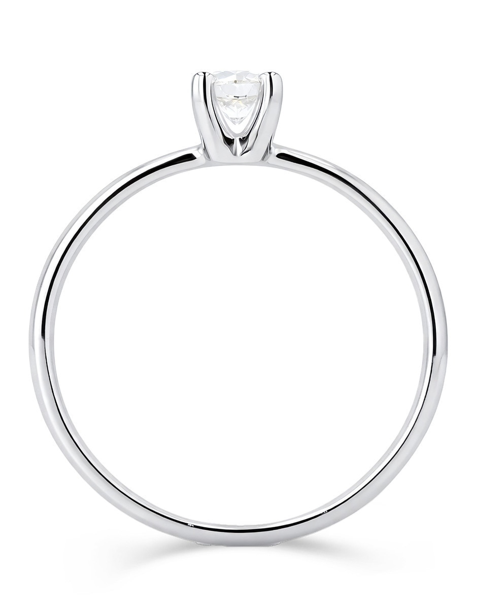 Solitario de oro blanco 14 k joyerías bizzarro taza diamante