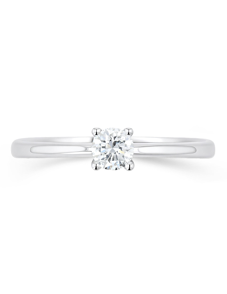 Solitario de oro blanco 14 k joyerías bizzarro taza diamante