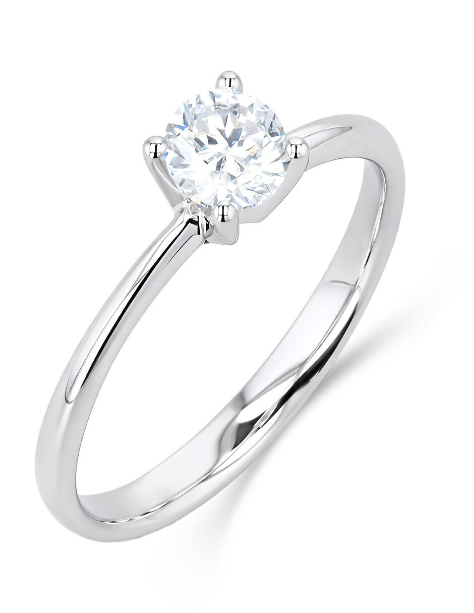 Solitario de oro blanco 14 k diamante 2