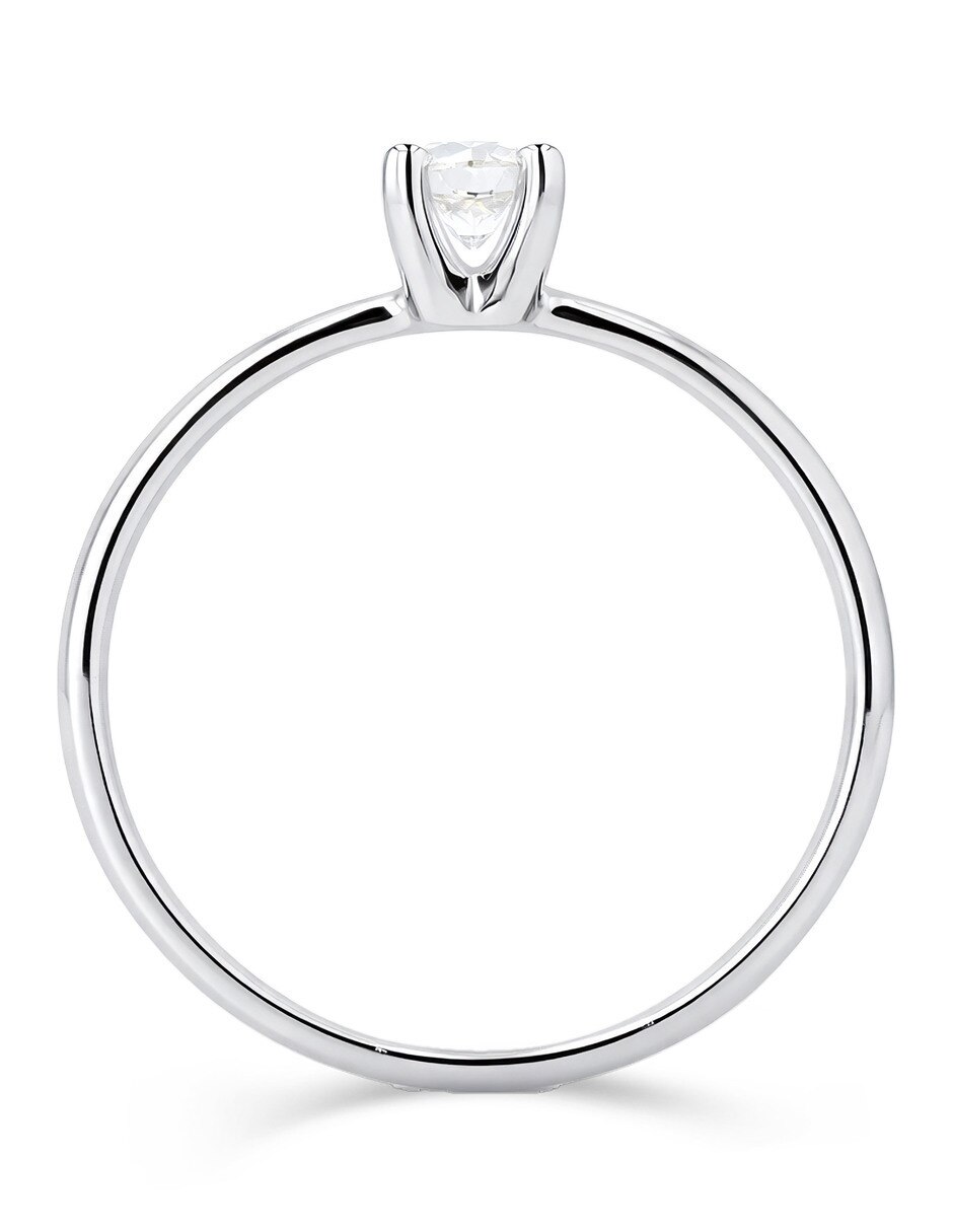 Solitario de oro blanco 14 k diamante 3