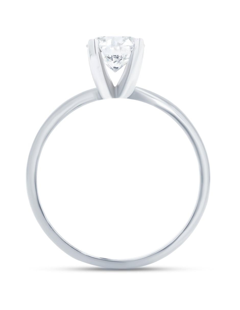 Solitario de oro blanco 14 k joyerías bizzarro taza diamante