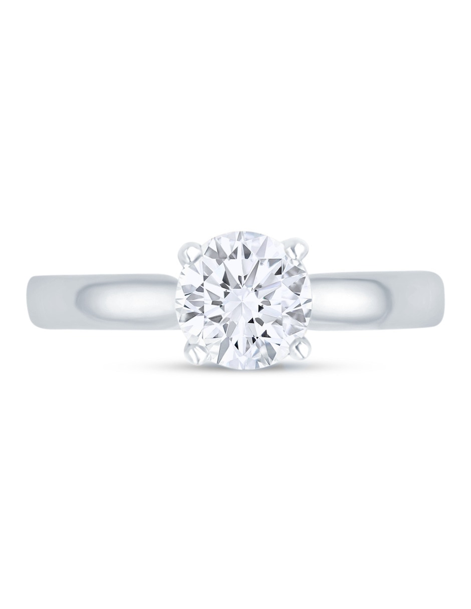 Solitario de oro blanco 14 k joyerías bizzarro taza diamante