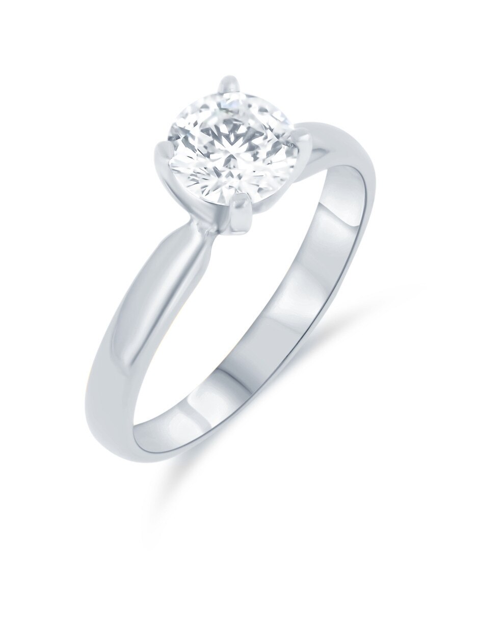 Solitario de oro blanco 14 k diamante 2