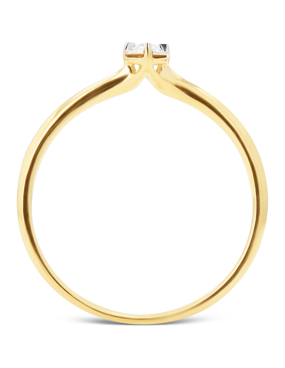 Solitario de oro amarillo 14 k joyerías bizzarro taza diamante