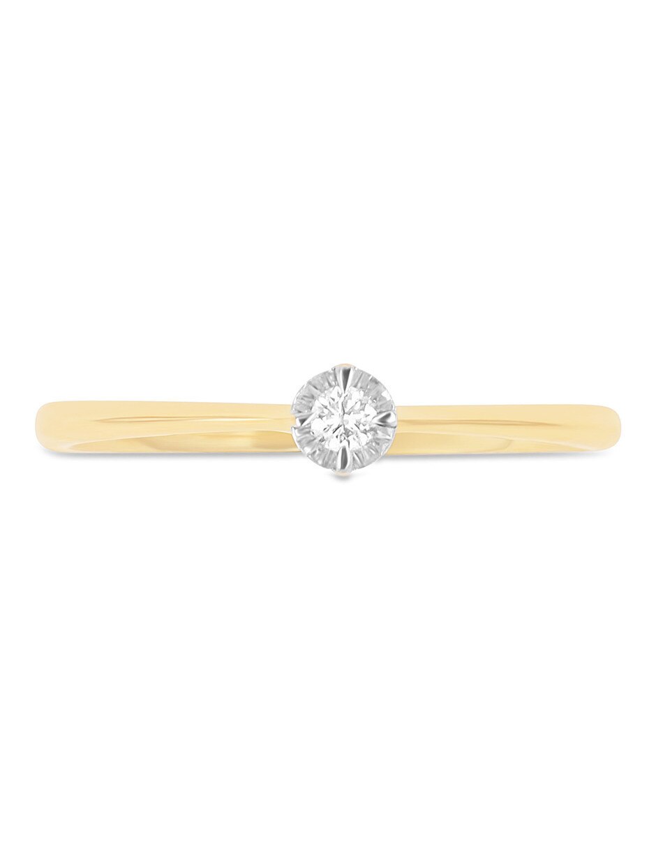 Solitario de oro 14 k diamante 5