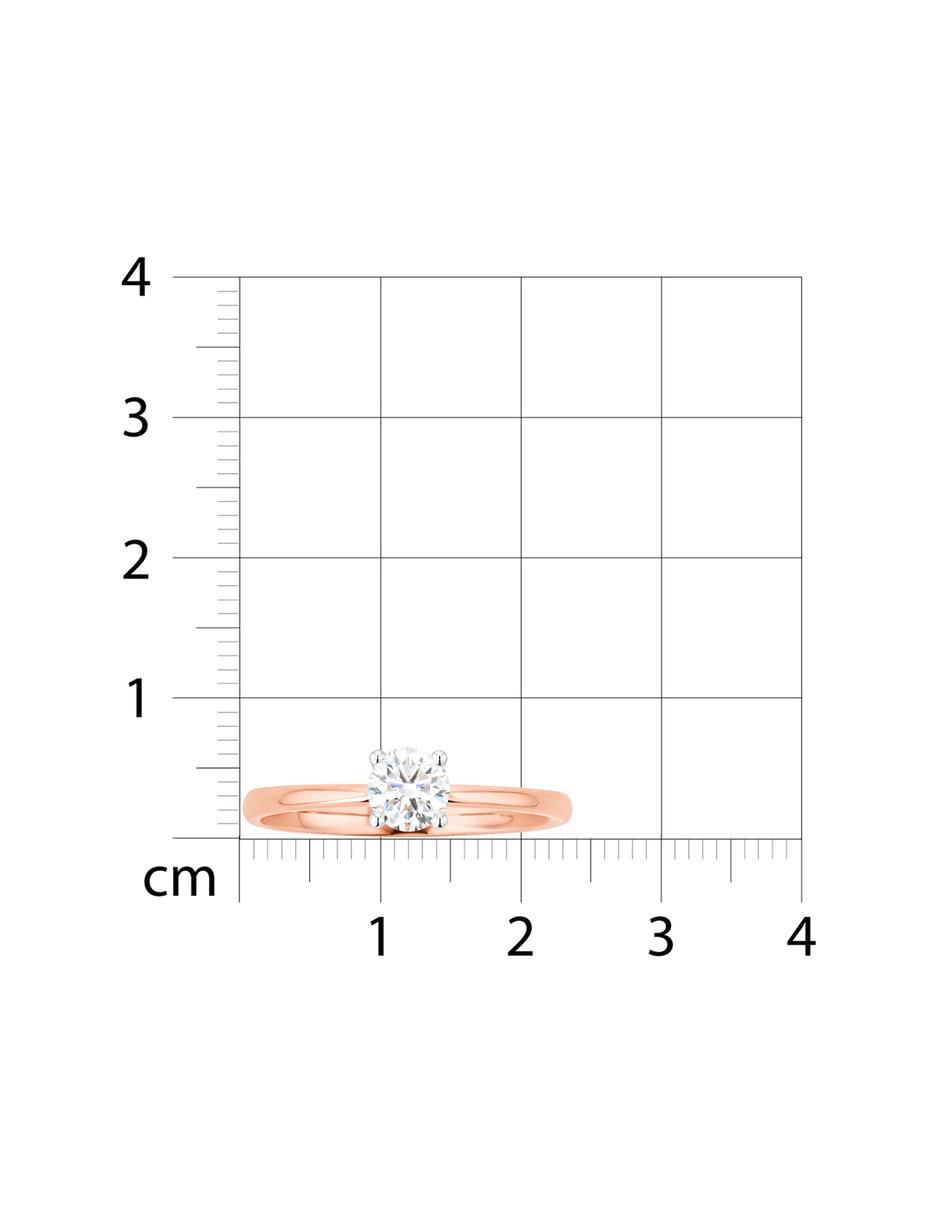 Solitario de oro rosa 14 k joyerías bizzarro taza diamante