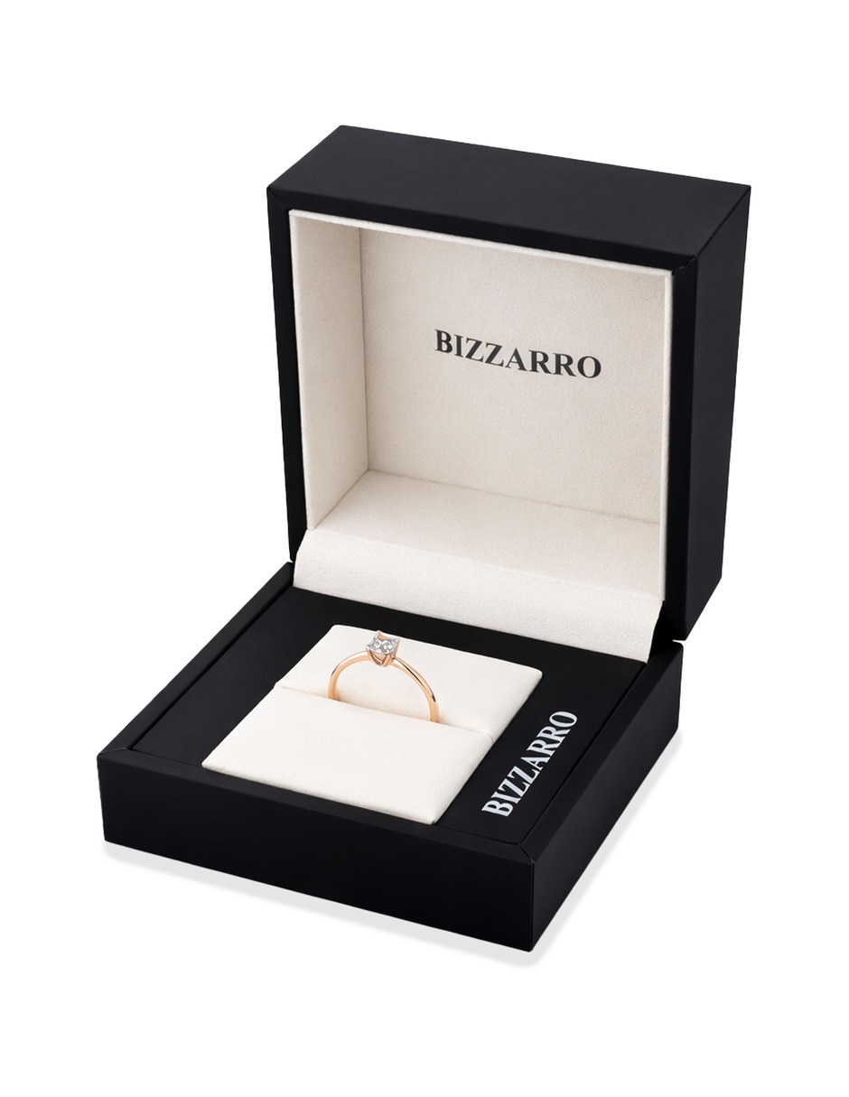 Solitario de oro rosa 14 k taza diamante 4