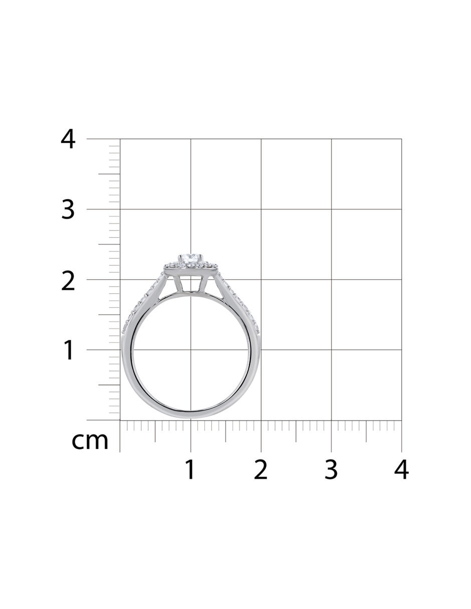 Solitario de oro blanco 14 k joyerías bizzarro taza diamante