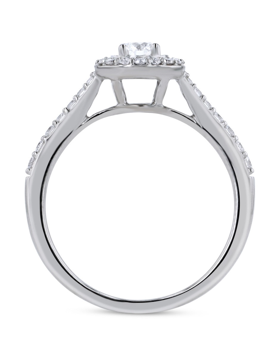 Solitario de oro blanco 14 k joyerías bizzarro taza diamante