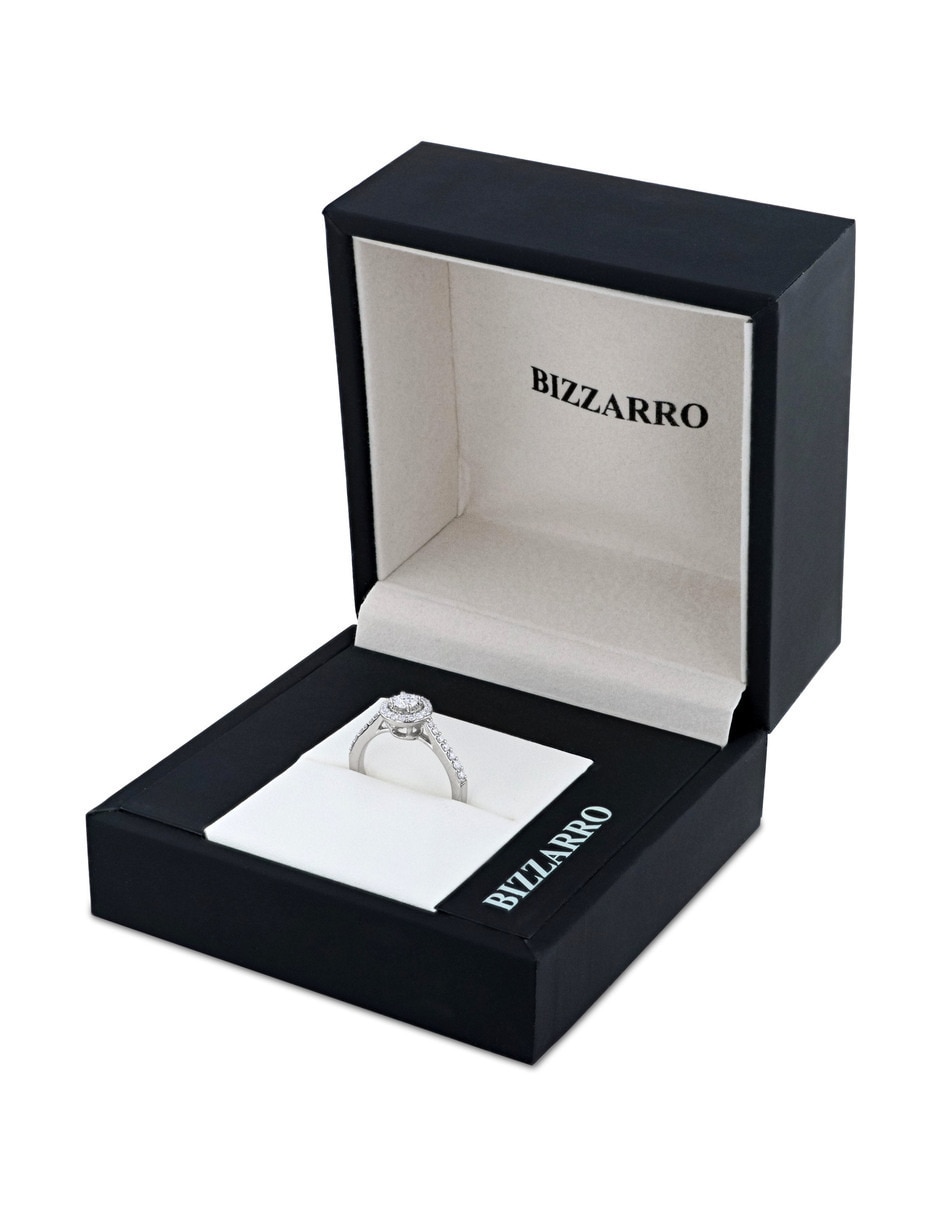 Solitario de oro blanco 14 k joyerías bizzarro taza diamante