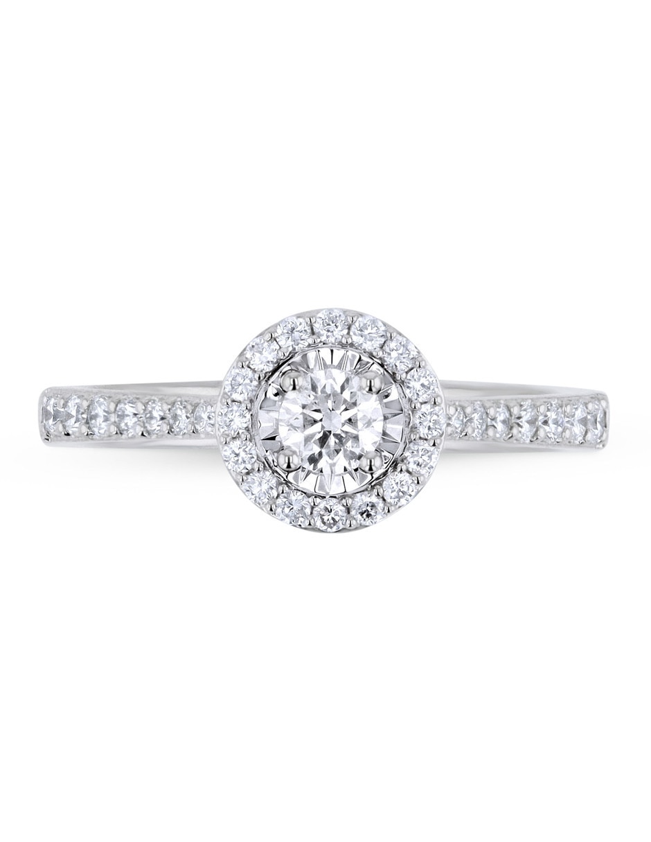 Solitario de oro blanco 14 k joyerías bizzarro taza diamante