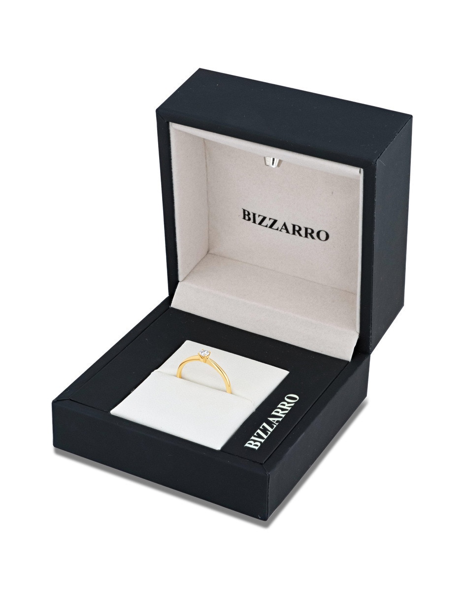 Solitario de oro amarillo 14 k joyerías bizzarro taza diamante