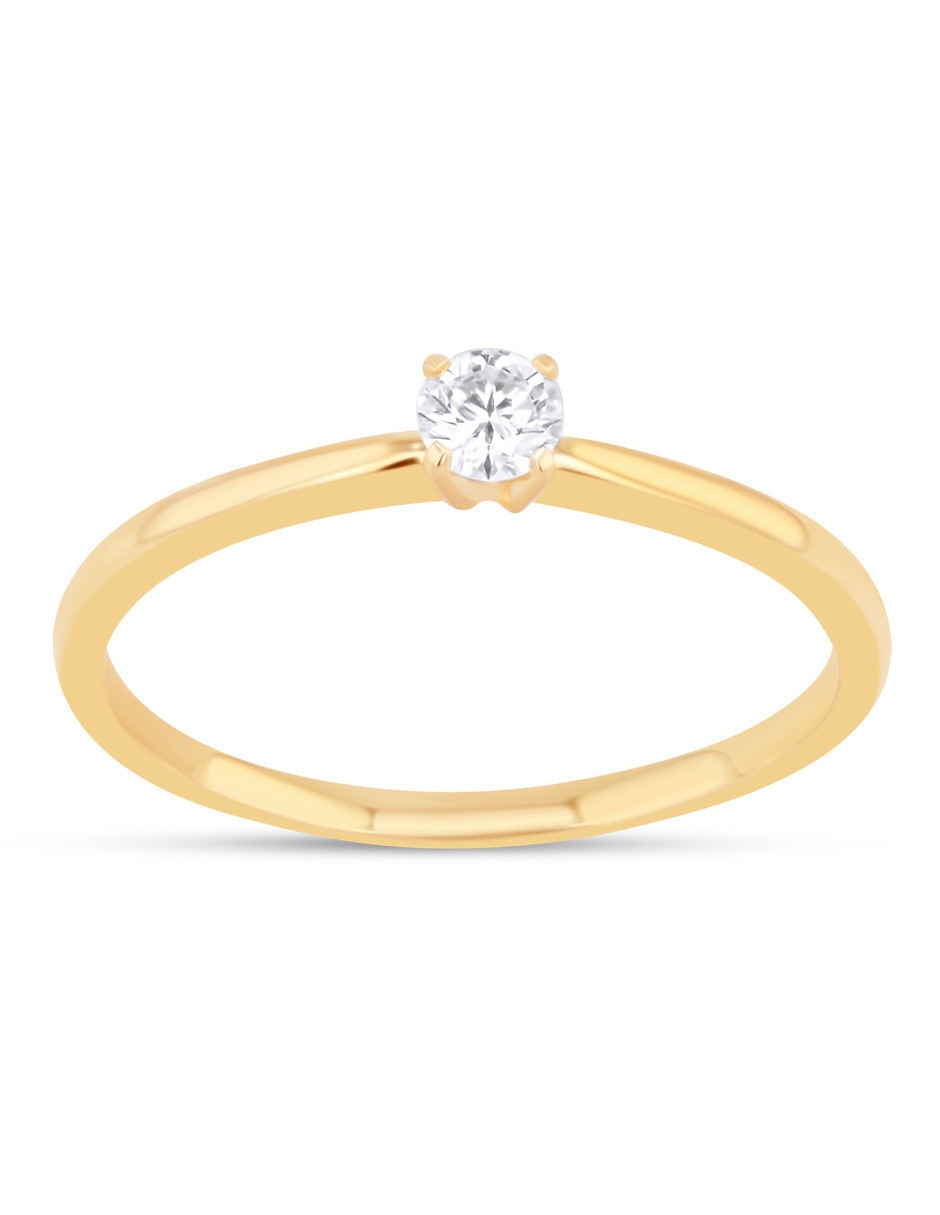 Solitario de oro amarillo 14 k taza diamante